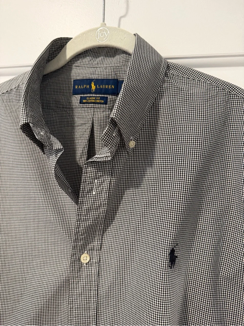 Ralph Lauren Black & White Micro-Check Button-Down Shirt - size Large - Picture 2 of 7